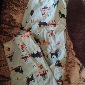 Lands' End Men Pajama Bottoms with Sledding Dogs Print